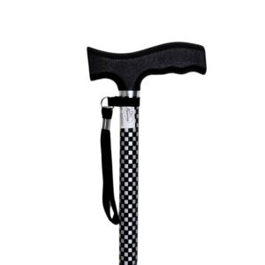 Canne d'aide à la marche réglable en aluminium motif damier