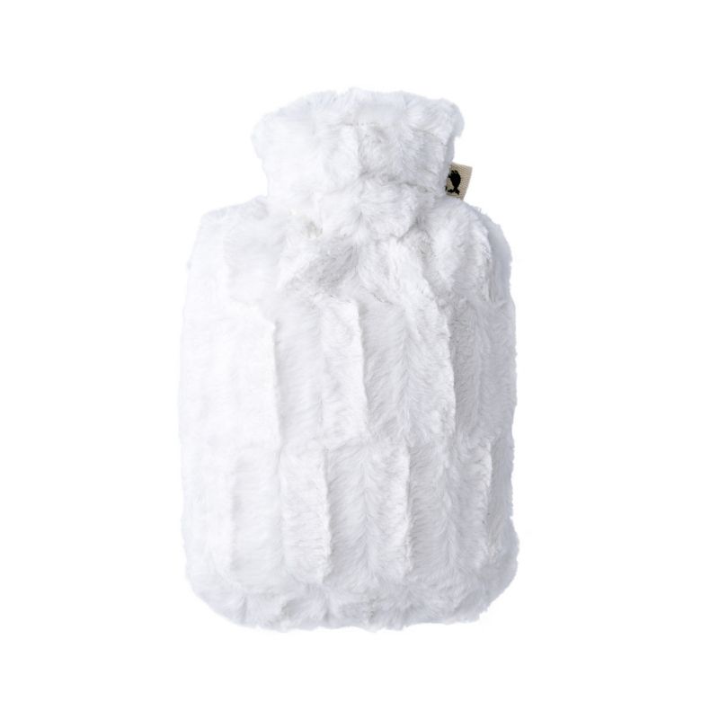 Bouillotte housse duveteuse façon fourrure Crème réf51