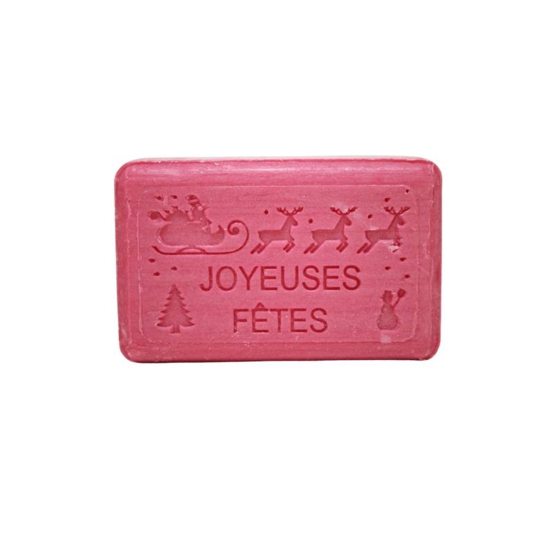 Savons joyeuses fêtes traineau de noel fruits rouges